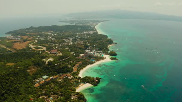 Tropikalna wyspa z piaszczystą plażą, Boracay, Filipiny — Wideo stockowe