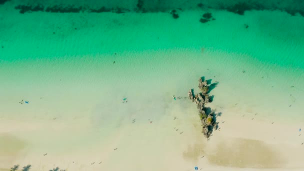 Boracay eiland met wit zandstrand, Filippijnen — Stockvideo