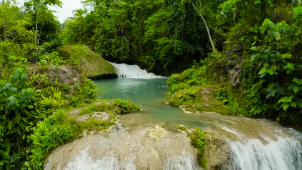 Bela cachoeira tropical Filipinas, Cebu — Vídeo de Stock