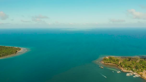 Coastline on the tropical island. Balabac island, Palawan — Stock Video