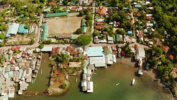 Cidade e porto em Balabac Island, Palawan, Filipinas. — Vídeo de Stock