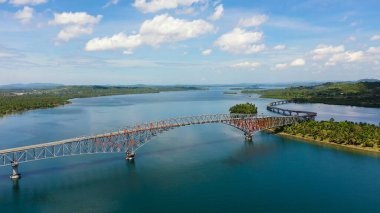 Panoramic view of the San Juanico bridge, the longest bridge in the country. It connects the Samar and Leyte islands in the Visayas region. clipart