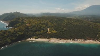 Hava manzaralı güzel bir sahil. Bali, Endonezya.