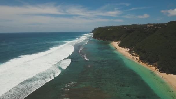 Vista aerea bellissima spiaggia. Bali,Indonesia. — Video Stock