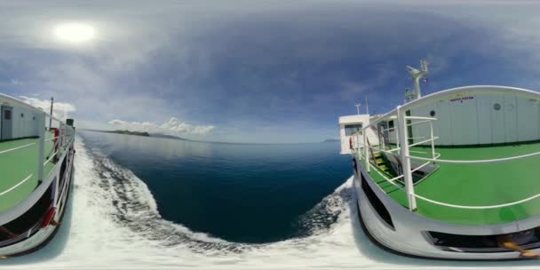 Passenger ferry at sea. 360-Degree view. — Stock Video