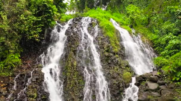 美しい熱帯の滝。フィリピン、ミンダナオ島. — ストック動画