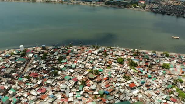 Bidonvilles et quartiers pauvres de la ville de Manille. — Video