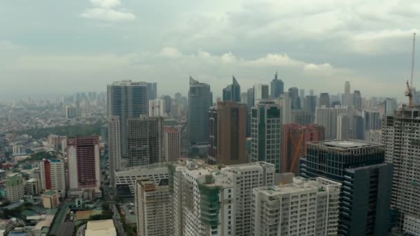 Manila, Filipinler hava manzarasının başkenti.. — Stok video