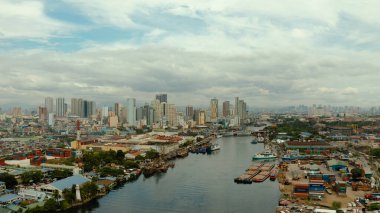 Manila, the capital of the Philippines, aerial view. clipart
