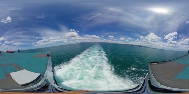 Traghetto passeggeri in mare. Vista a 360 gradi. — Video Stock