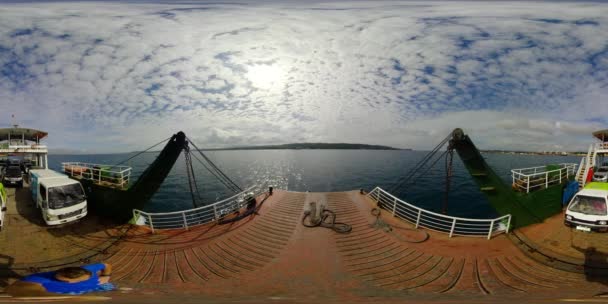 Ferry de pasajeros en el mar. Vista de 360 grados. — Vídeo de stock