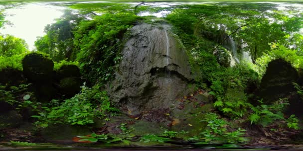 Gyönyörű trópusi vízesés. Kawasan Falls, Bohol, Fülöp-szigetek. Virtuális valóság 360. — Stock videók