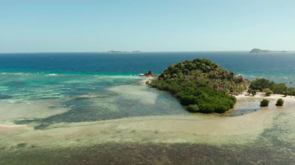 Isla tropical con playa de arena, Filipinas, Palawan — Vídeo de stock