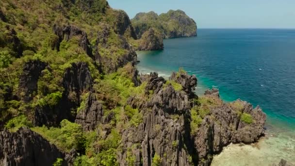 热带海水泻湖和海滩，菲律宾，El Nido. — 图库视频影像