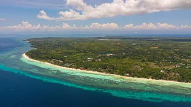 Kumsal ve tropikal deniz. Panglao Adası, Filipinler.