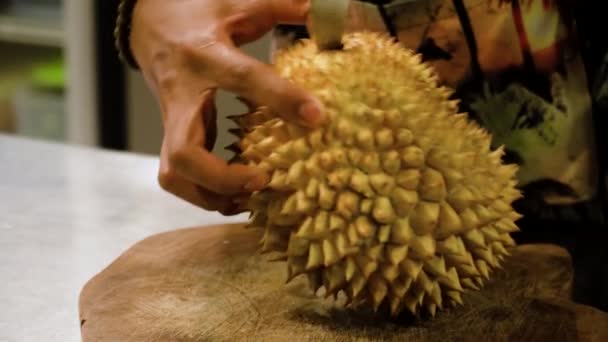 Fruta tropical duriana. — Vídeo de Stock