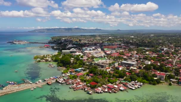 Tagbilaran Vista da cidade de cima. Bohol, Filipinas. — Vídeo de Stock