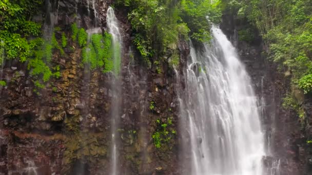 Bela cachoeira tropical. Filipinas, Mindanao. — Vídeo de Stock