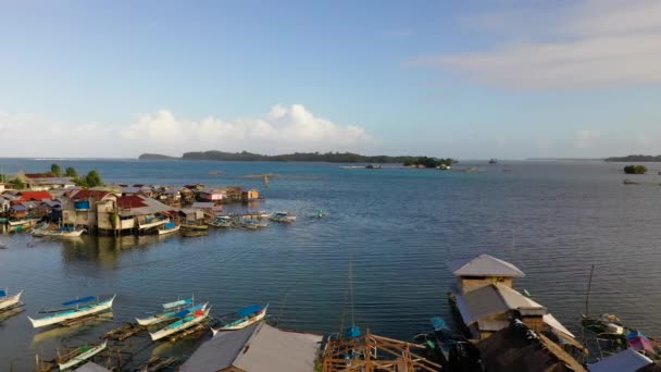 Filipinler 'deki balıkçı köyü. Mindanao. — Stok video