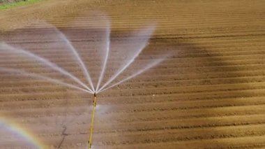 Tarım arazisindeki sulama sistemi.