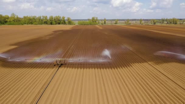 Sistema de irrigação em terras agrícolas. — Vídeo de Stock