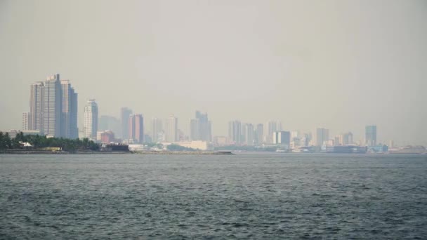 Manila, the capital of the Philippines, aerial view. — Stock Video