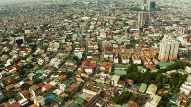 Manila, stolica Filipin widok z góry. — Wideo stockowe