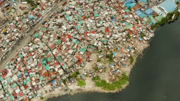 Barrios y barrios pobres de la ciudad de Manila. — Vídeo de stock