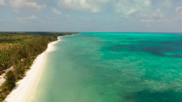 Ilha tropical com praia de areia. Balabac, Palawan, Filipinas. — Vídeo de Stock