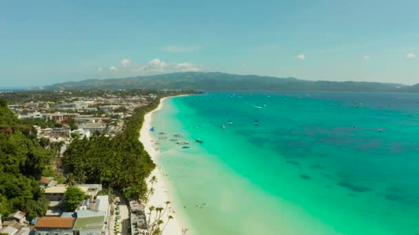 フィリピンの白い砂浜のボラカイ島 — ストック動画