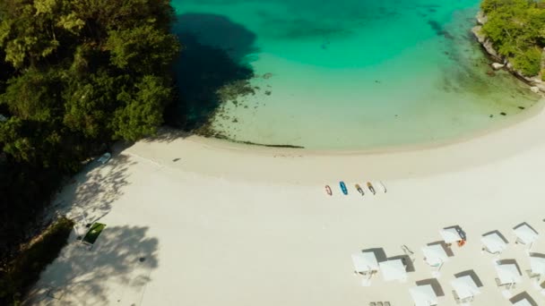 Boracay ön med vit sandstrand, Filippinerna — Stockvideo
