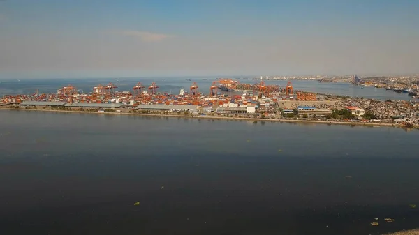 Carico porto industriale vista aerea. Manila, Filippine. — Foto Stock