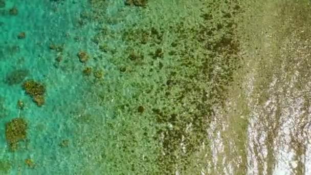 Vista aérea da água do mar calma. Vista superior de uma água limpa do oceano perto de uma costa. — Vídeo de Stock