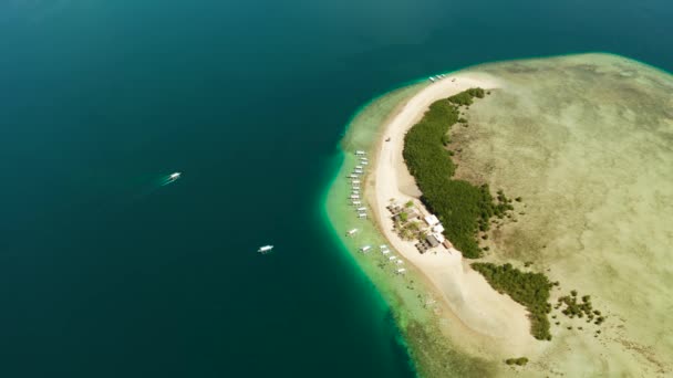 Τροπικό νησί με αμμώδη παραλία. Palawan, Φιλιππίνες — Αρχείο Βίντεο