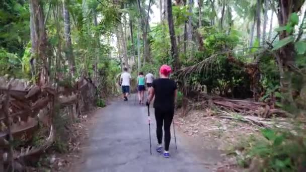 People do Nordic walking — Stock Video