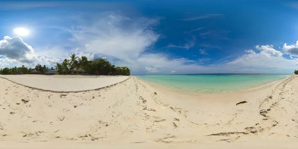 Playa de arena y mar tropical. Isla Panglao, Filipinas. Vista de 360 grados, — Foto de Stock