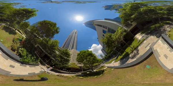 Manila, a capital das Filipinas com arranha-céus. Realidade Virtual 360 — Fotografia de Stock
