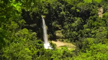 Güzel tropik şelale. Can-umantad Şelalesi, Bohol, Filipinler.