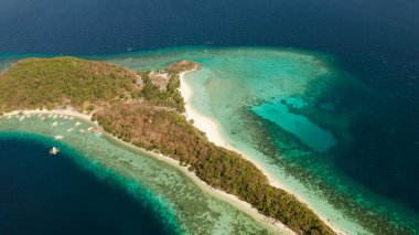 Beyaz kumlu sahili olan Torpikal bir ada..