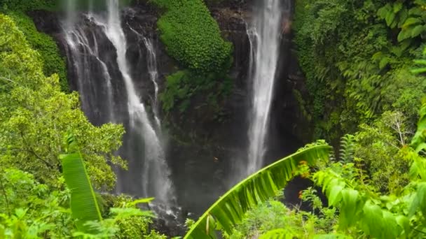 Mooie tropische watervallen. Bali, Indonesië. — Stockvideo