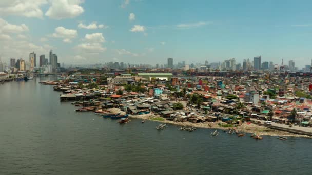 La ciudad de Manila, la capital de Filipinas. — Vídeo de stock