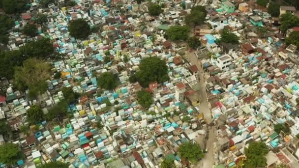 Vista aérea del cementerio de Manila Norte. — Vídeo de stock