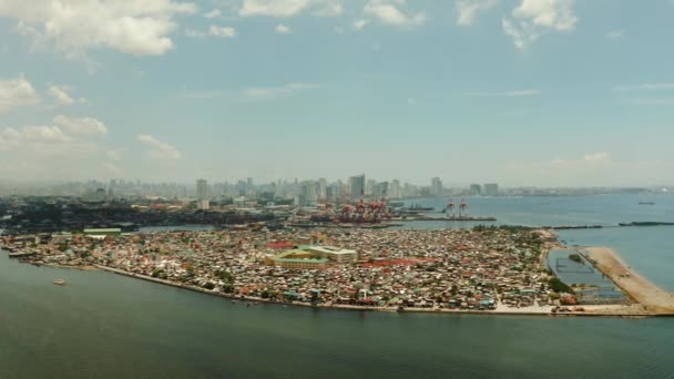 Manila, a capital das Filipinas vista aérea. — Vídeo de Stock