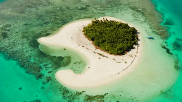 Isola tropicale con spiaggia sabbiosa. Balabac, Palawan, Filippine. — Video Stock