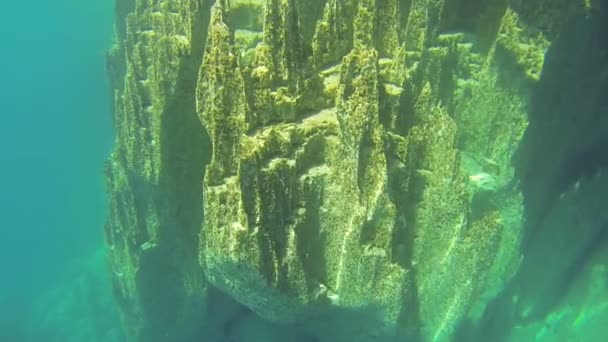 Podwodne skały na dnie jezior — Wideo stockowe