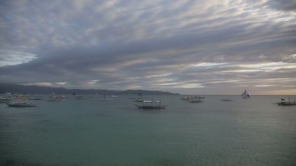 Pôr do sol na ilha de Boracay — Vídeo de Stock