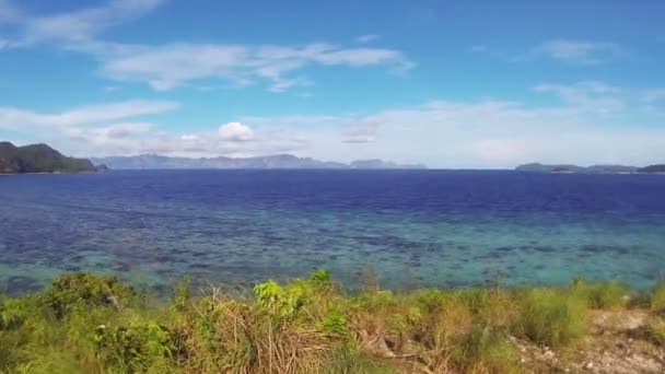 Landschaft des Meeres und der Inseln — Stockvideo
