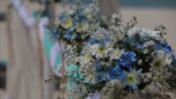 Пляж весільної церемонії — стокове відео