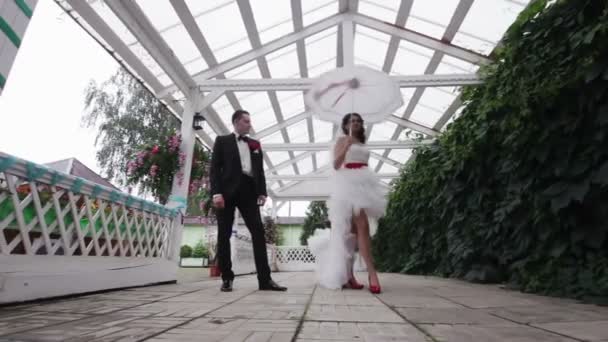 Szczęśliwa para weselna — Wideo stockowe