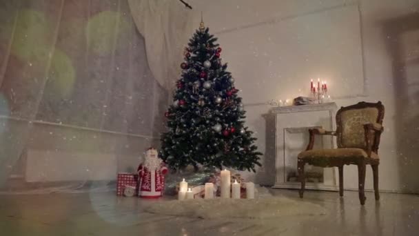 Kerstmis woonkamer. — Stockvideo